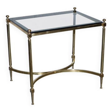 Hollywood Regency Coffee Table in Brass and Smoked Glass, France, 1960s