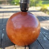 Ball / round solid wood lamp base - 70s