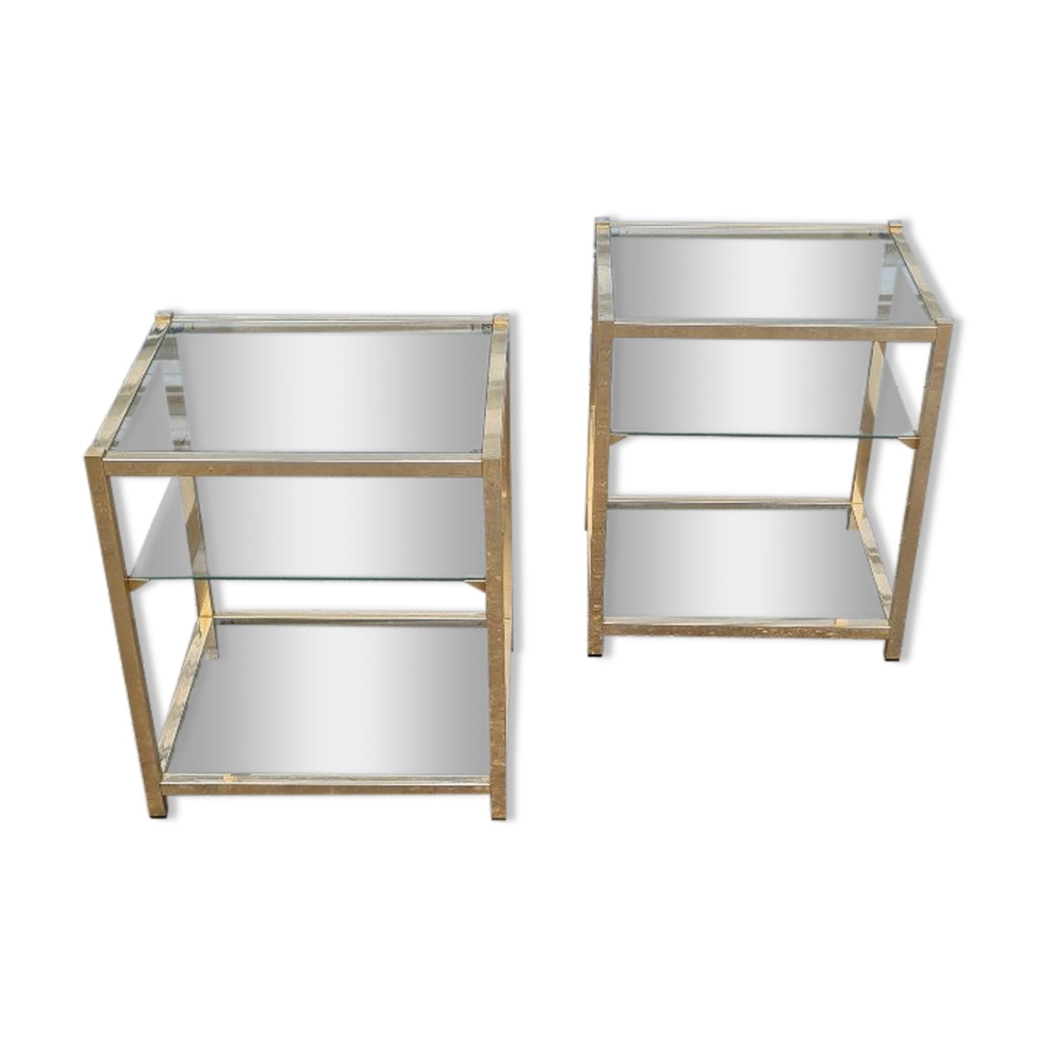 Paire de tables d'appoints Belgochrom 1970