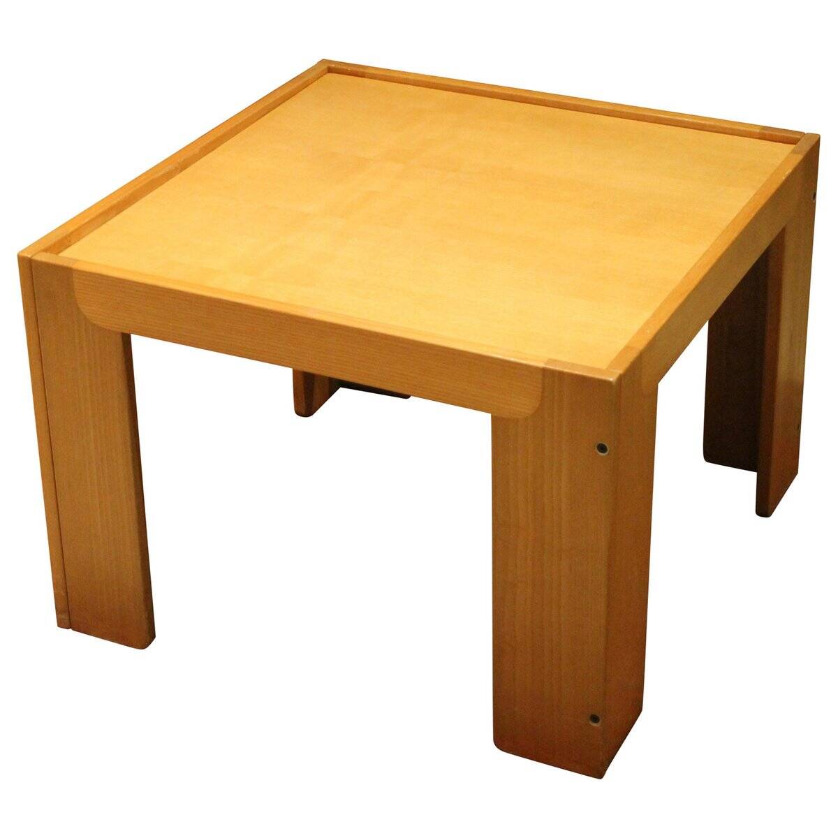 Mid-Century Modern Italian Square Light Wood Coffee Table by Piero Lissoni for Cassina, 1960s