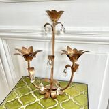 Flower and tassel applique candle holder