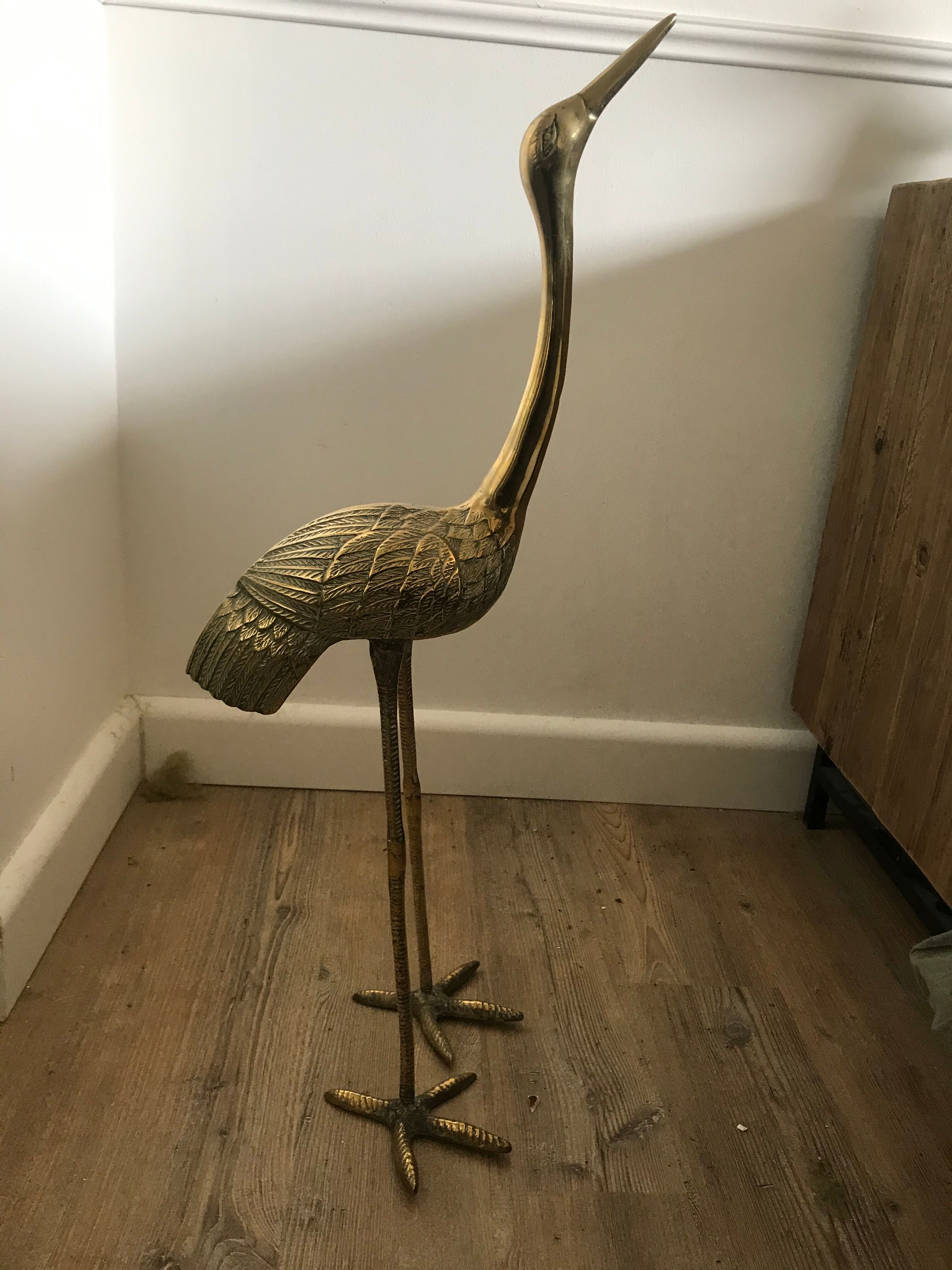 Brass Heron 82 cm