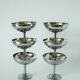 Set of 6 large stainless steel bowls, Tall, Design, 1970, 10 x 10 cm