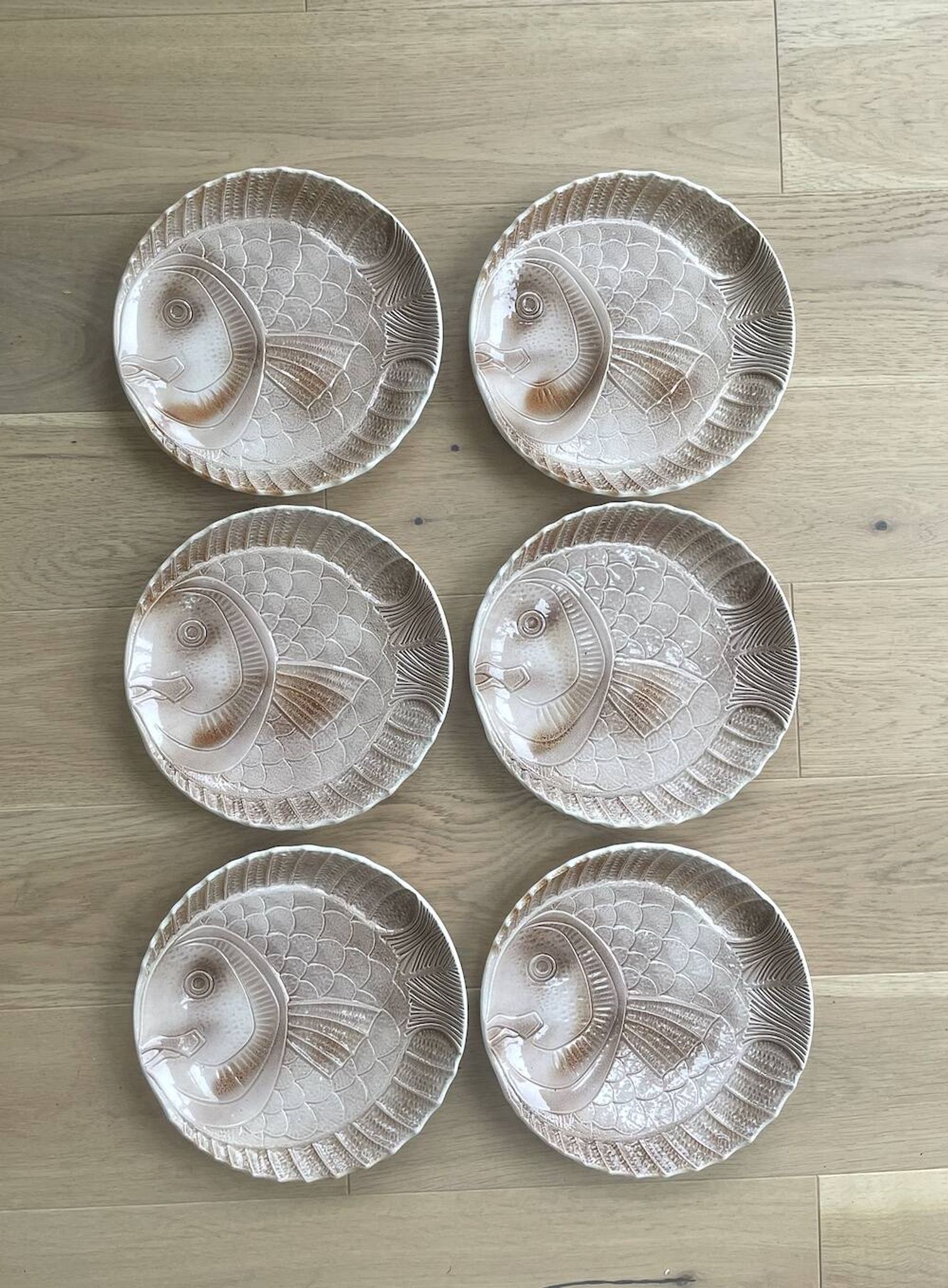 Set of 6 fish plates in ceramic – Sarreguemines