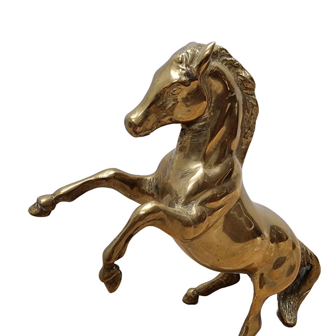 Vintage Brass Horse Rearing 70s
