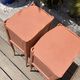 Pair of revamped bohemian / berber bedside tables with the heart "life is beautiful"