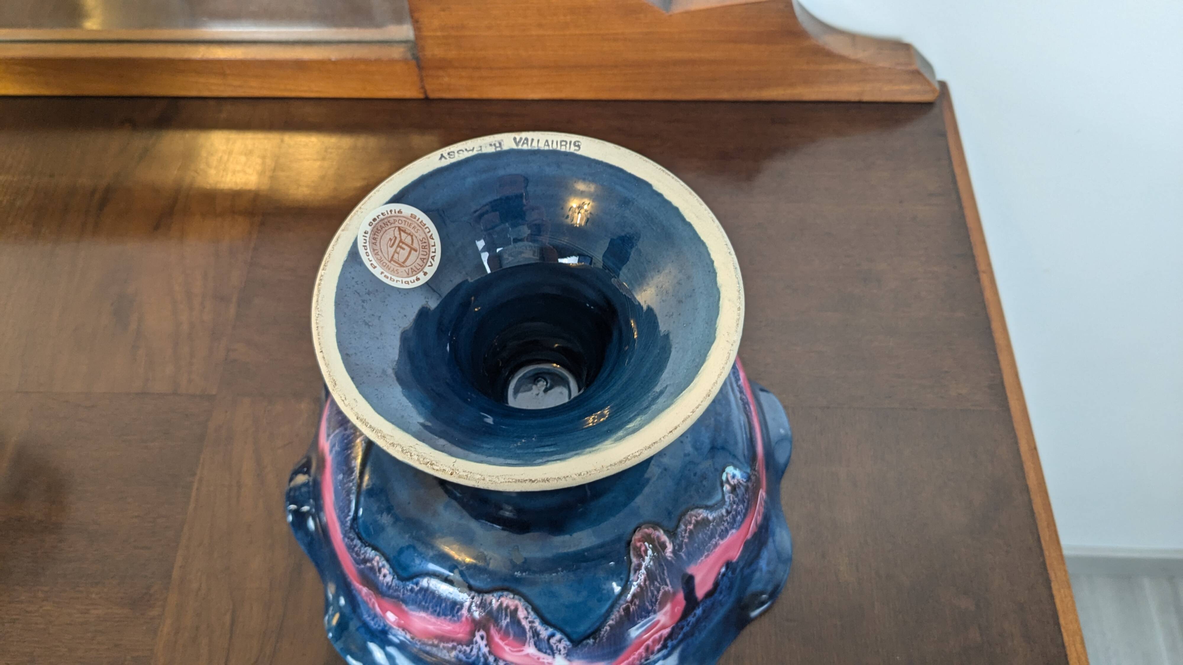 Large ceramic bowl by Raymond Fassy for Vallauris