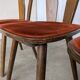 Vintage Tyrolean Dining Chairs: Set of 4, Red Fabric Seat, 1970s