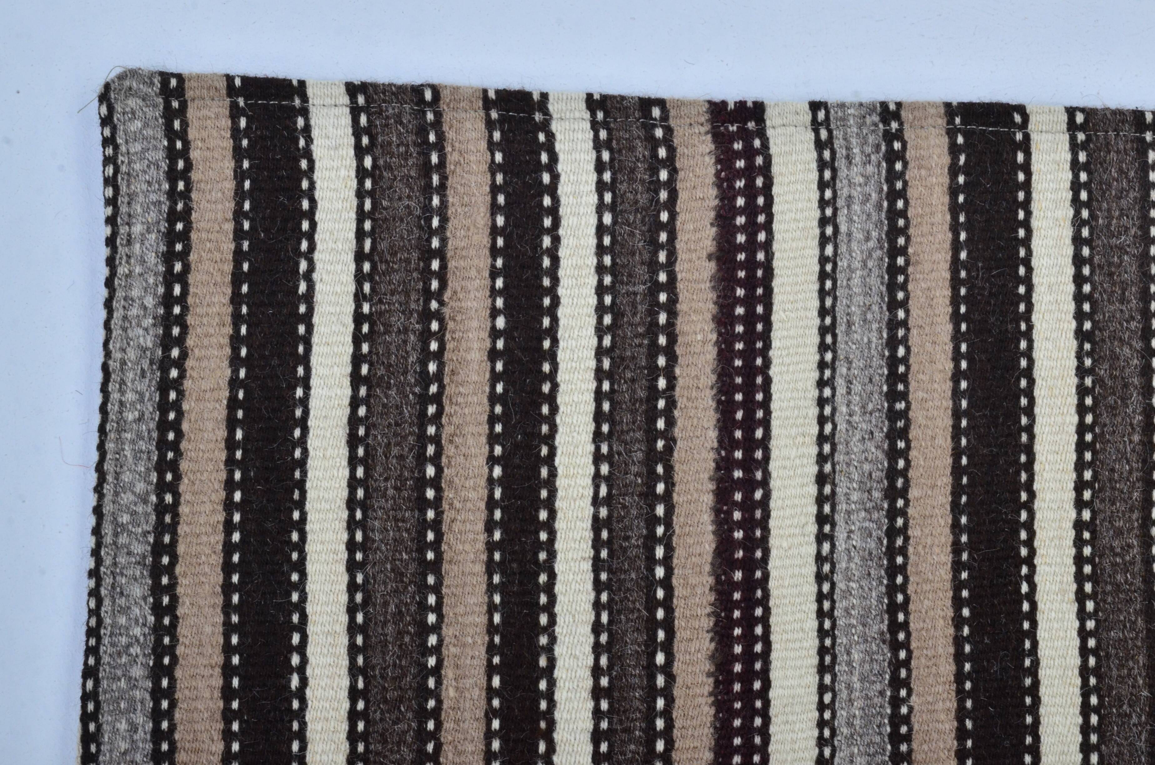 Vintage Turkish Wool Stripe Kilim Rug sku3379