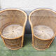 2 old armchairs 'Emmanuelle' in wicker