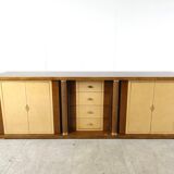 Crédence vintage en peau de chèvre laquée, 1970