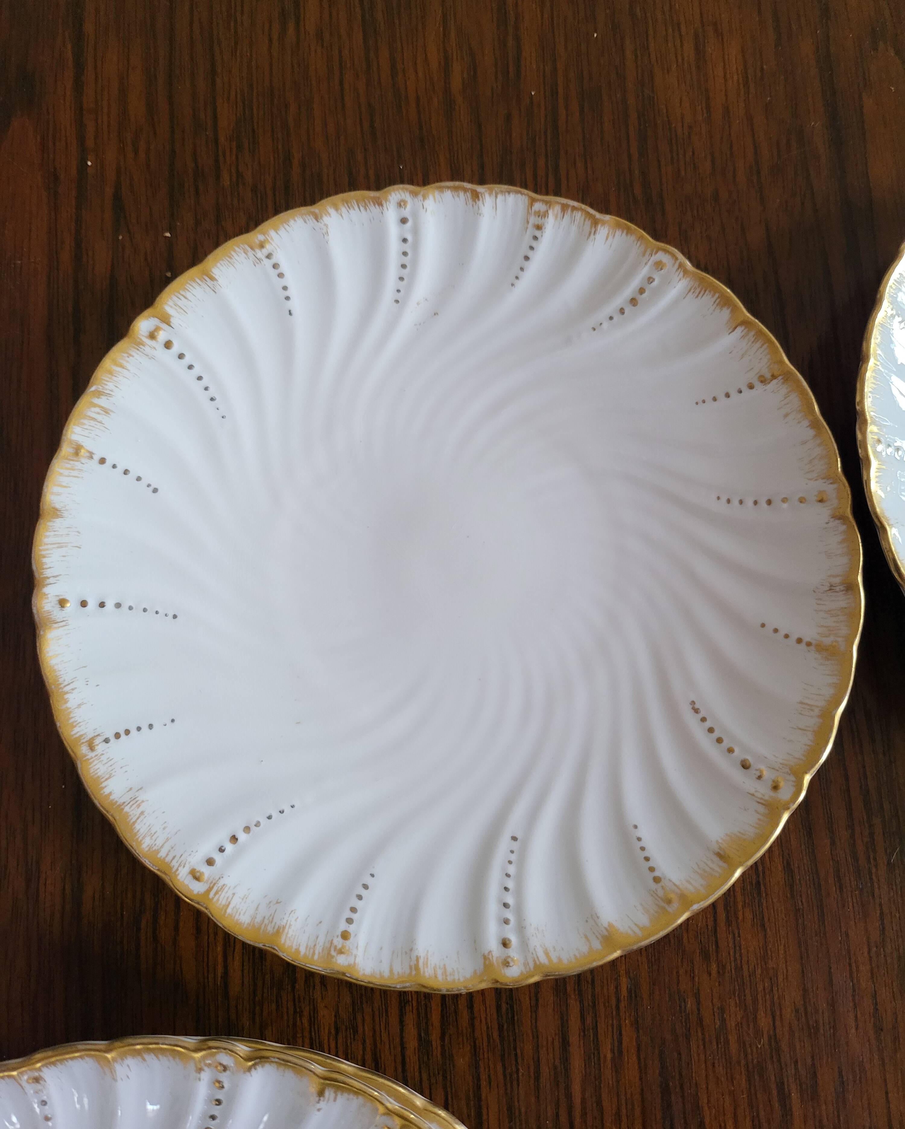 Lot de 4 Assiettes à pain ou à dessert en porcelaine Sarreguemines