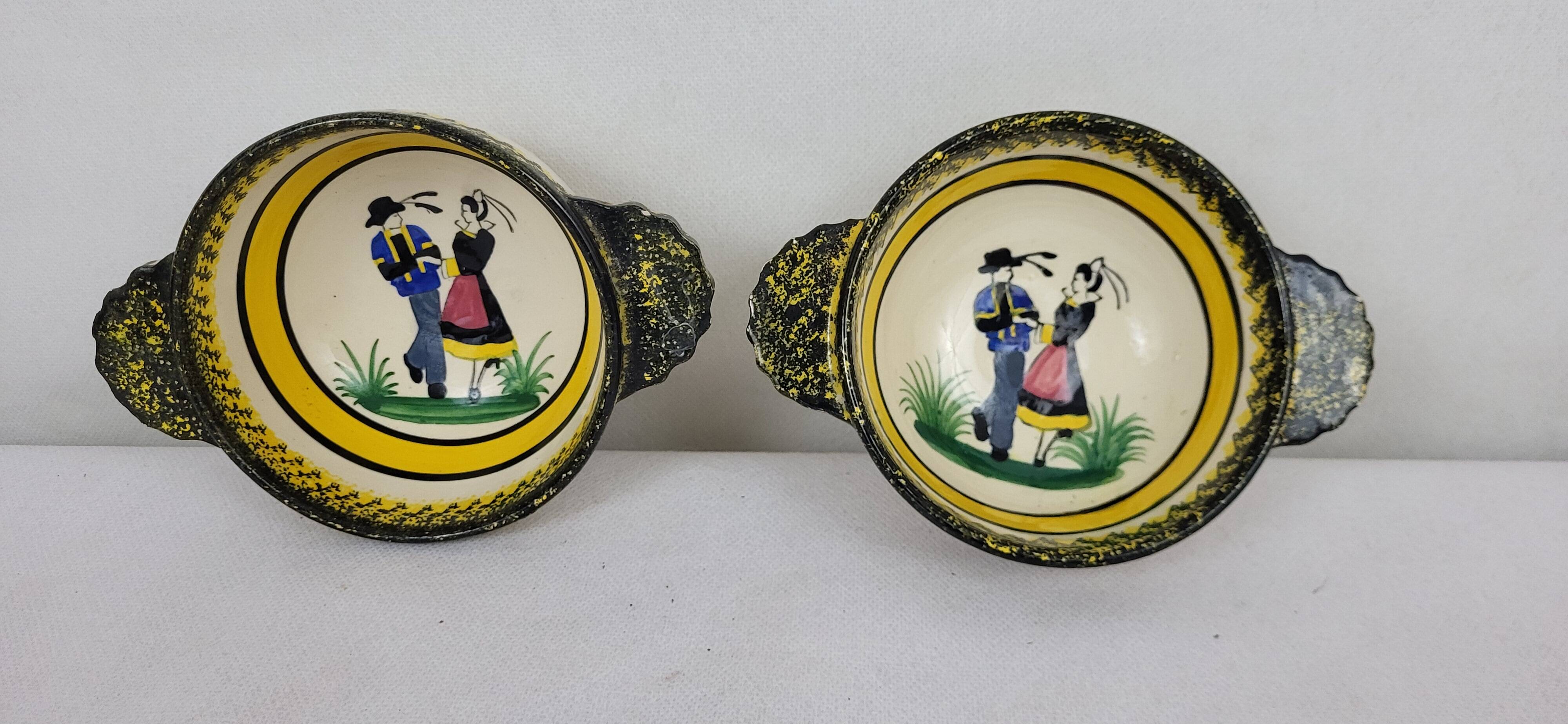 2 Henriot Quimper ear bowls