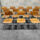 Set of 12 metal and wood school chairs Czechoslovakia Kovona