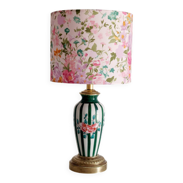 Small vintage lamp hand-painted with a Liberty shade.