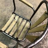 Fauteuil industriel en métal et bois