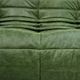 Canapé Togo en cuir vert attribué à Michel Ducaroy pour Ligne Roset.