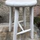 Vintage painted wood stool