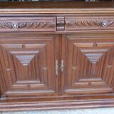 Low cabinet two doors two drawers Henry II style