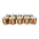 Set of ten designer ceramic candleholders 1950.