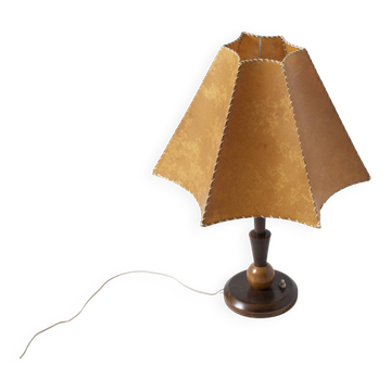 Lampe de table de style art déco / moderniste avec abat-jour en papier, Tchécoslovaquie