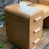 Art Deco dressing table in raw oak produced by Tatra Nabytok Czechoslovakia 1950