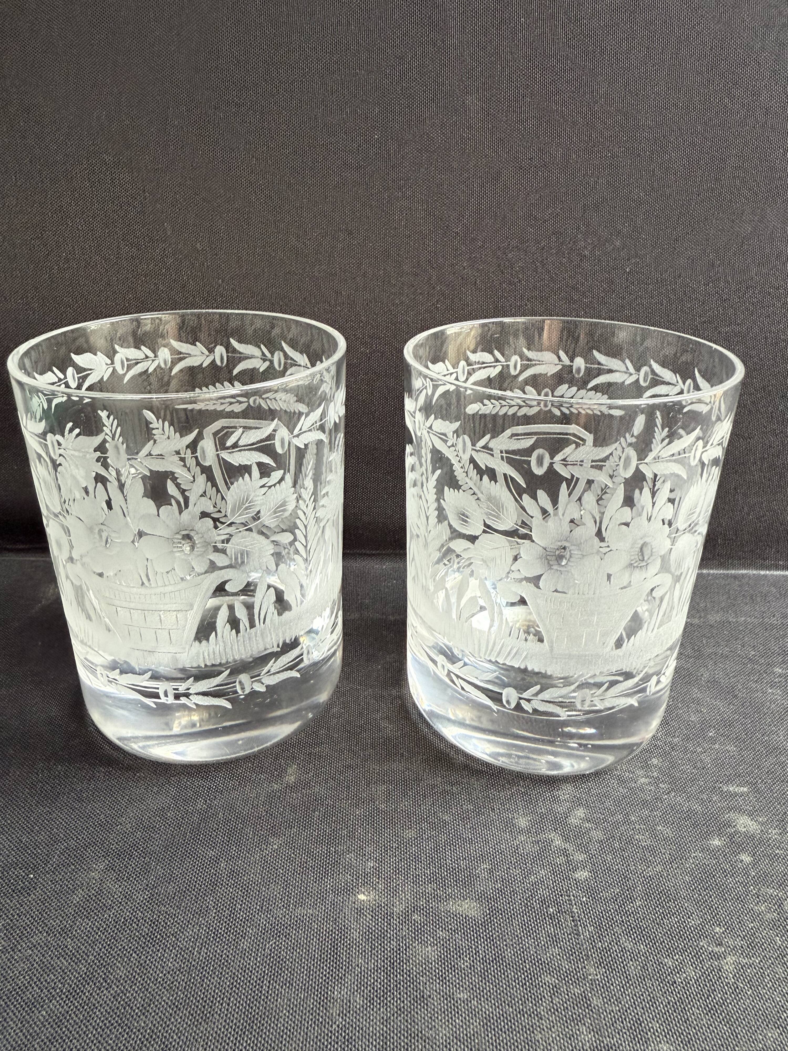 2 Whiskey Glasses – Engraved Crystal