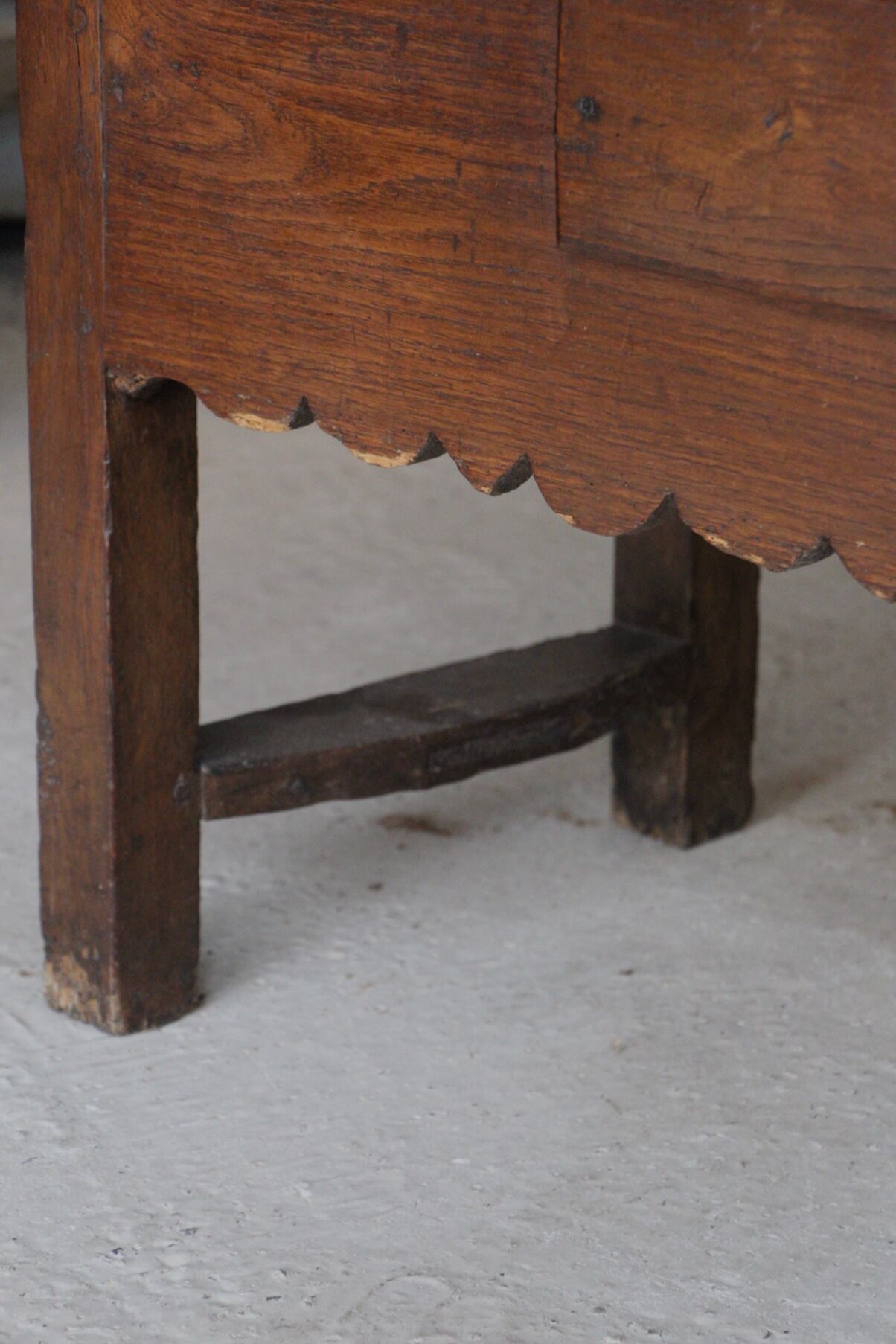 Rustic farmhouse bench with drawers 1900