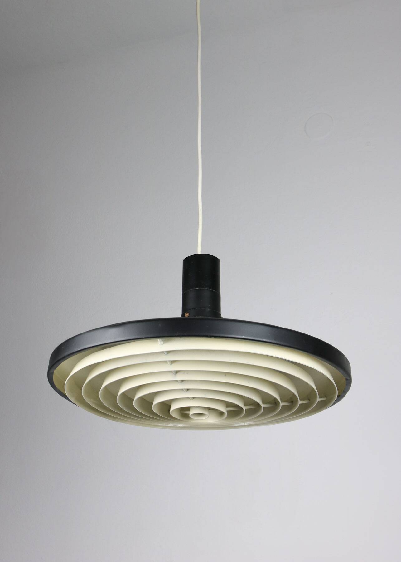Mid-century industrial danish black pendant lamp, 1960s
