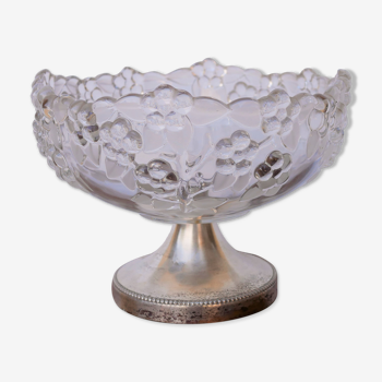 Vintage fruit cup in glass and silver metal