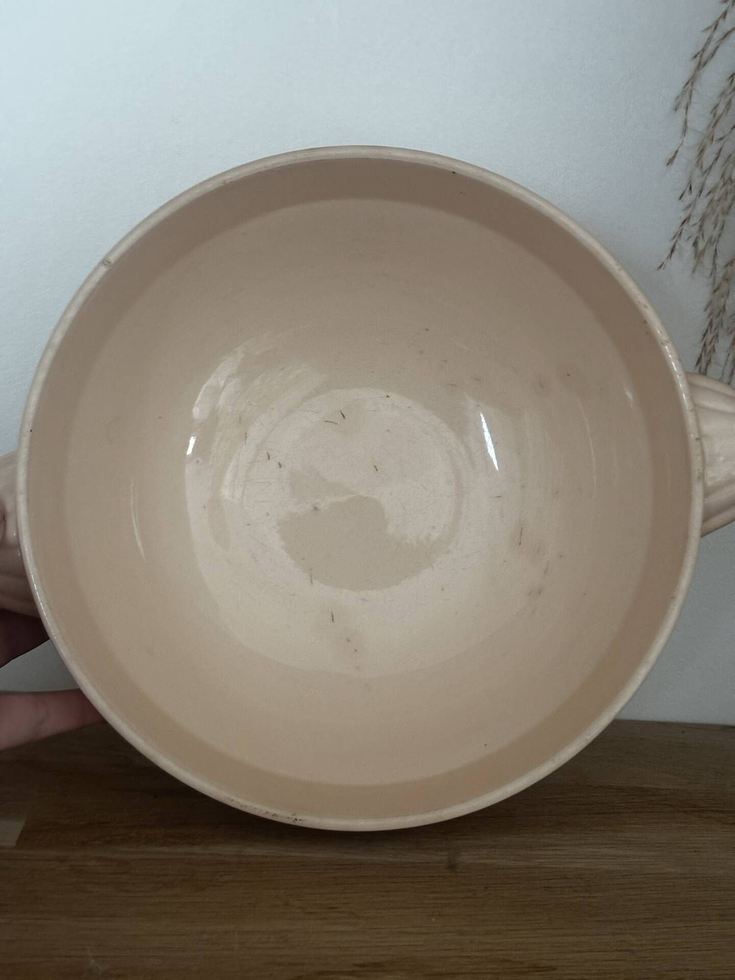 Old pink porcelain soup tureen Digoin