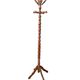 Vintage wooden turned parrot coat rack / twisted barrel