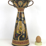 Deruta Santucci vase hand-painted terracotta signed numbered vintage Italy VA2