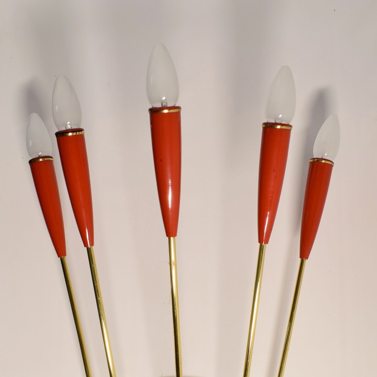 Wall lamp, 1960 brass and red