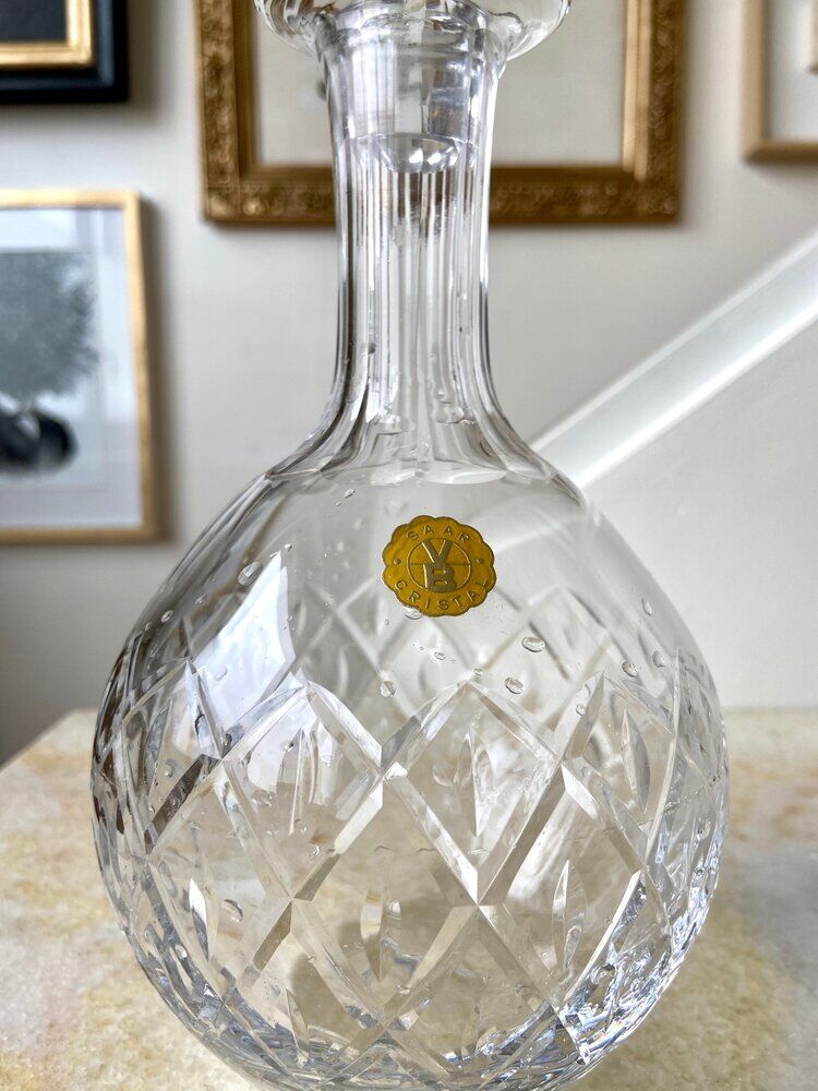 Chiseled crystal carafe