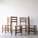 4 vintage brutalist wooden chairs by C. Perriand, 1960s 1970s
