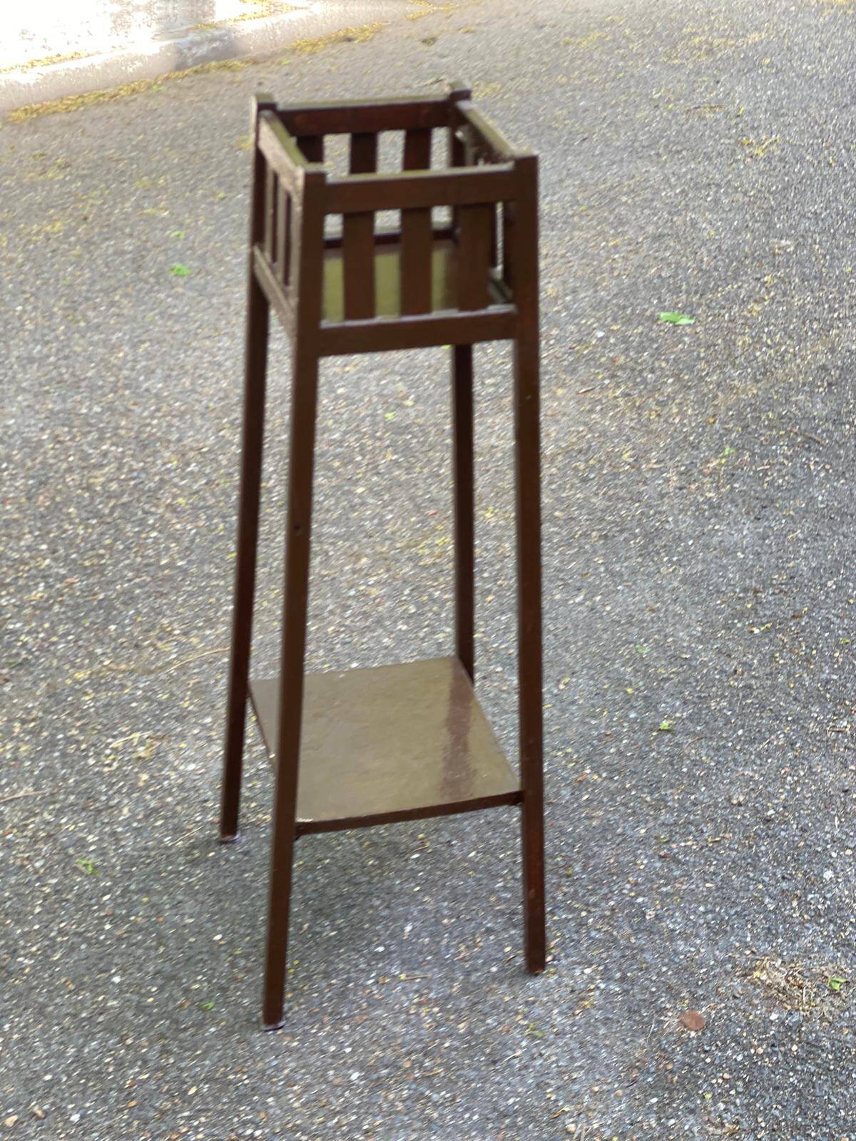 Vintage solid wood stool repainted 91cm