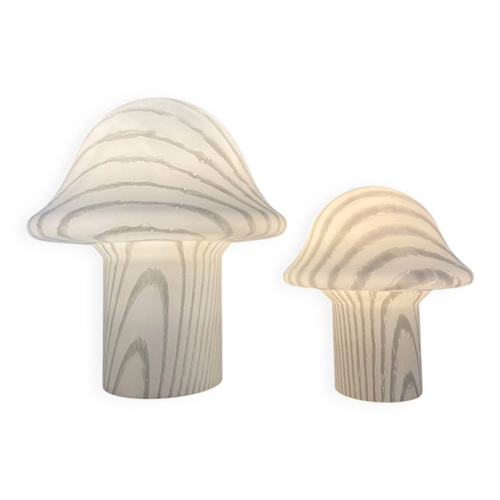 Paire de lampes de table en champignon Zebra Peil & Putzer, années 1970