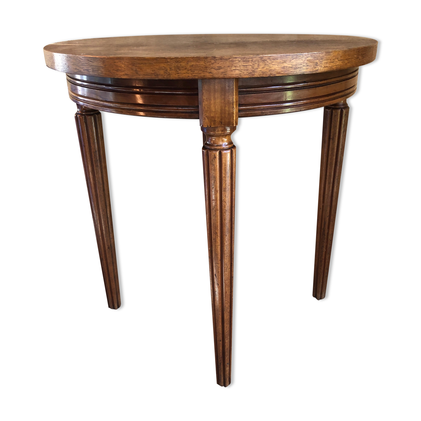 Old coffee table style louis XVI wood legs vintage columns