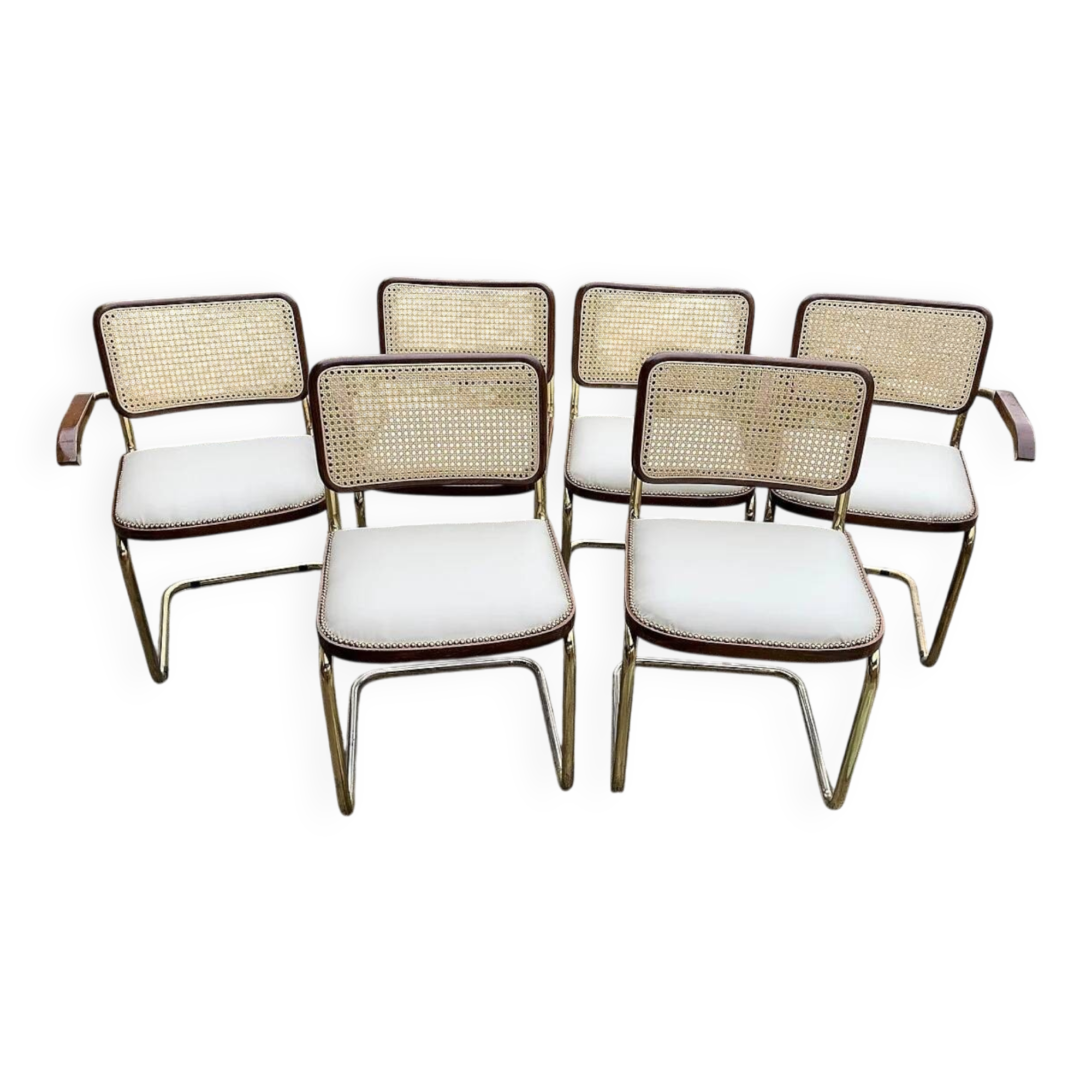 6 Cesca chairs by Marcel Breuer, 1970s