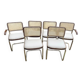 6 Cesca chairs by Marcel Breuer, 1970s