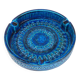 Aldo Londi Bitossi very large round ashtray Rimini blue enamel mid-century, 1950s