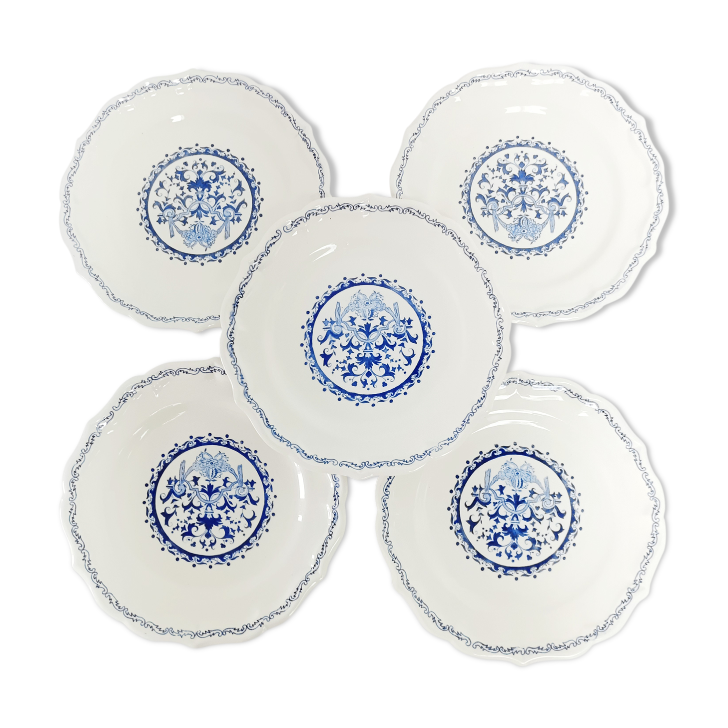 Set of 5 flat plates Gien
