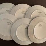 Set of 6 dessert plates in old earthenware from Sarreguemines, Diablerets model