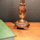 Vintage Gold Brass Table Lamp – Pleated Umbrella Style Lampshade