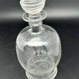 Carafe à alcool en verre ciselé motif fleurs