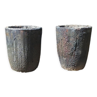 Pair of foundry crucibles