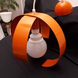 Orange metal suspension light