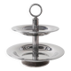 Two-tier steel cake stand, Italian design, 1980s, made in Italy