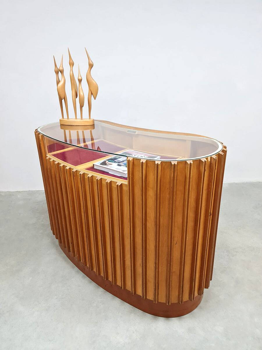 Vintage kidney shaped shop counter display